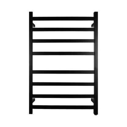 Square Black Electric Heated Towel Rack 8 Bars