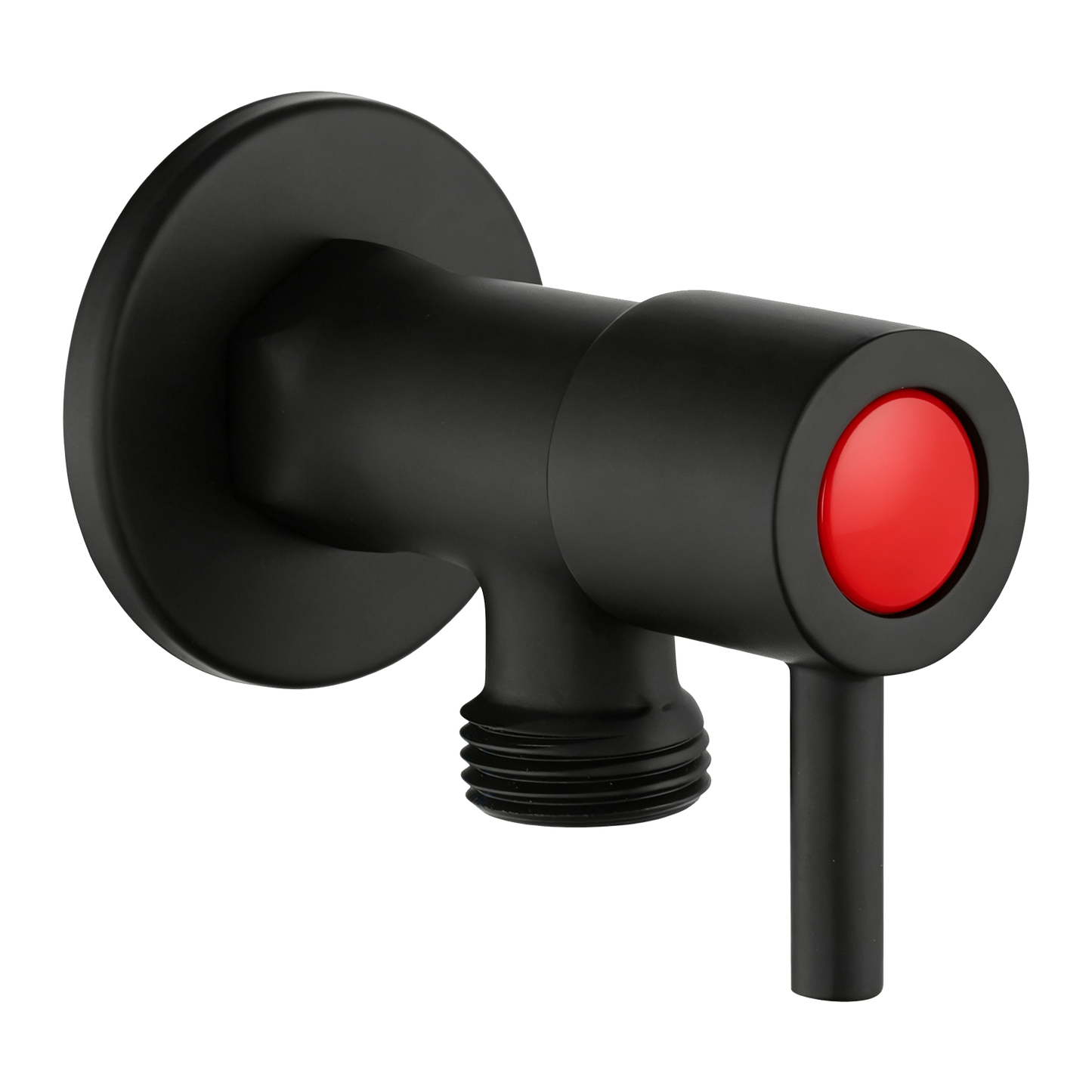 Round Black Toilet Stop Tap(One Pair)