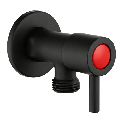 Round Black Toilet Stop Tap(One Pair)