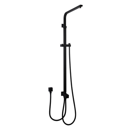 Square Black Shower Station without Shower Head and Handheld Shower(Stainless Steel Hose)