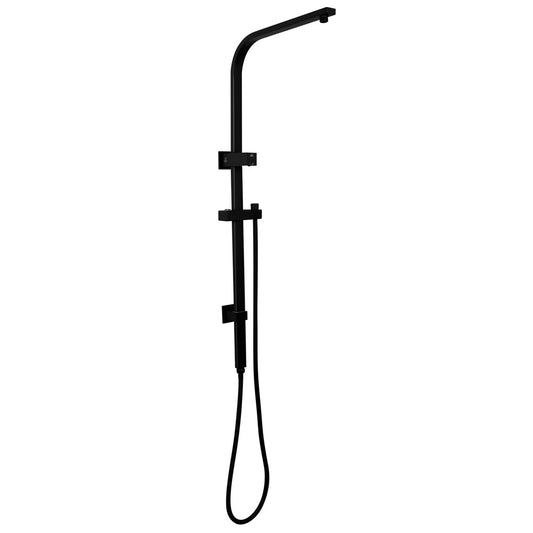 Square Black Shower Station without Shower Head and Handheld Shower(Stainless Steel Hose)