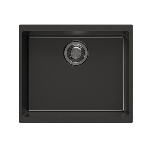 Black Carysil Enigma N100S Granite Single Bowl Stone Kitchen Sink 530*460*200mm