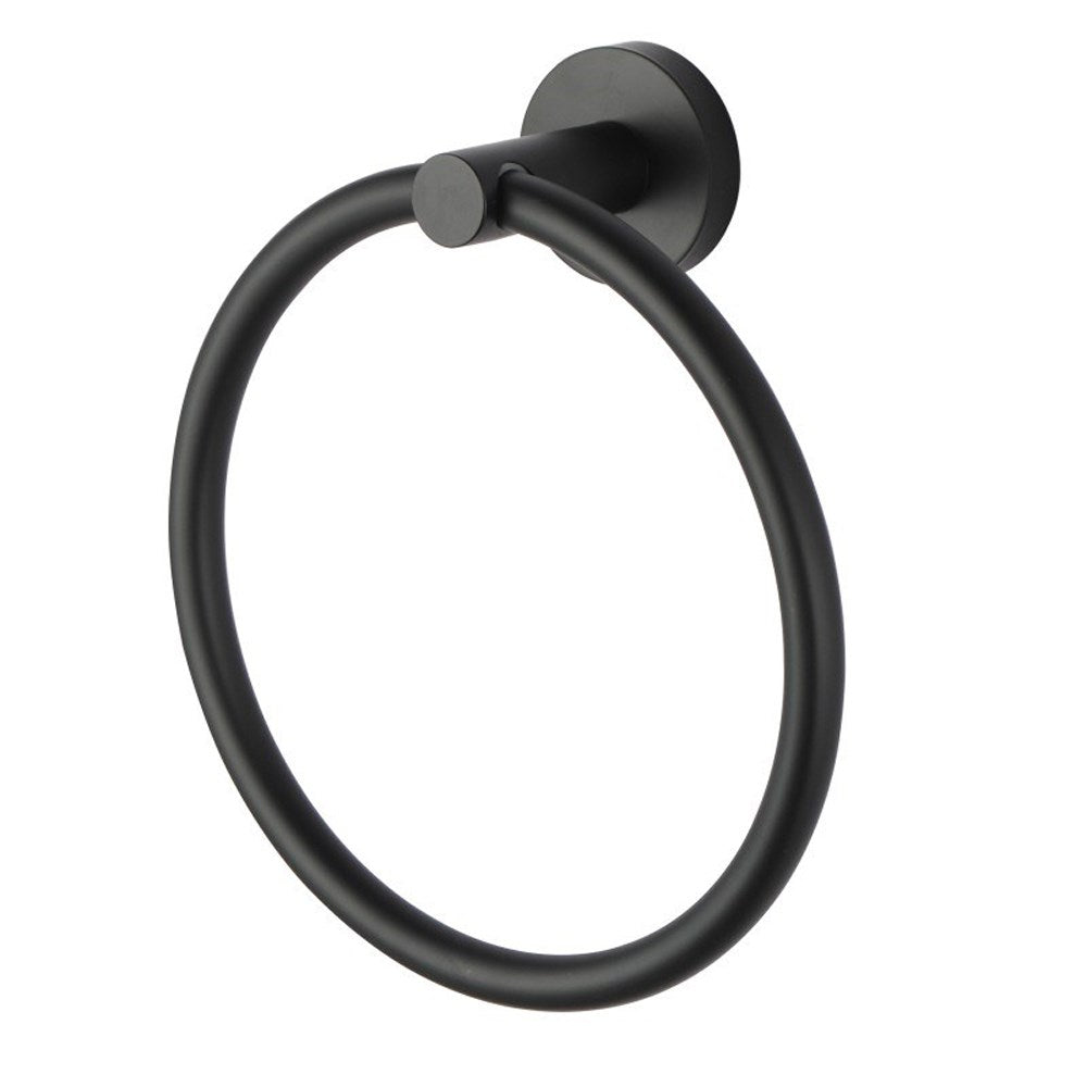 LUCID PIN Series Round Black Towel Ring