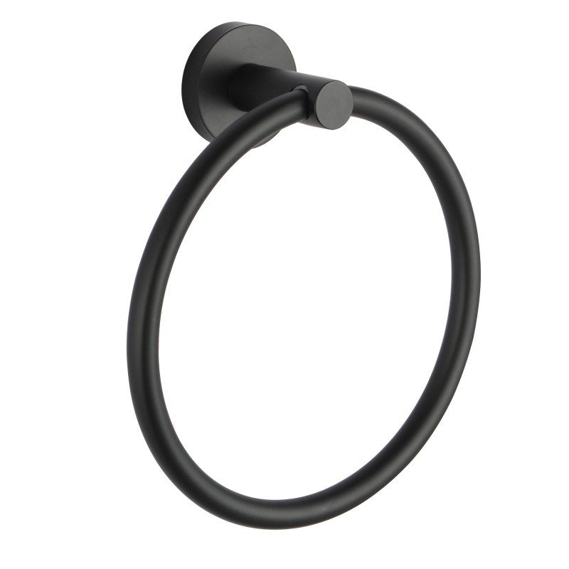 LUCID PIN Series Round Black Towel Ring
