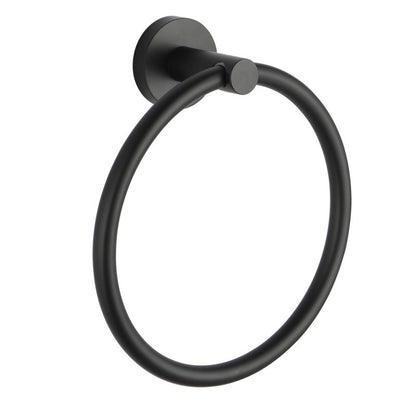 LUCID PIN Series Round Black Towel Ring