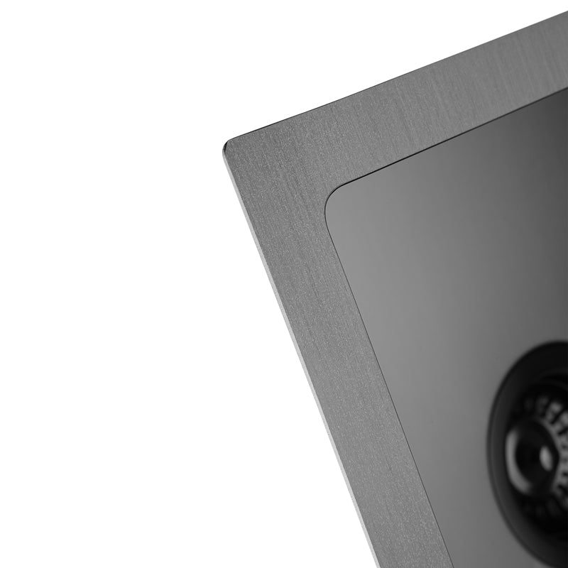 Round Corner Dark Grey Stainless Steel Handmade Double Bowl Kitchen Sink 865*440*200mm(with dark grey waste)