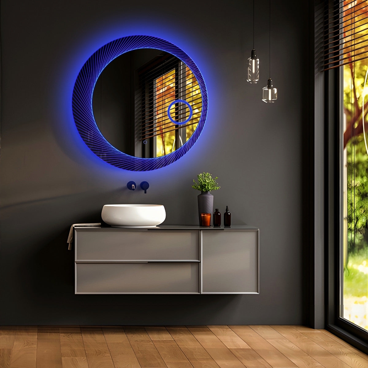 OYST Backlit LED Mirror - D800mm x 30mm