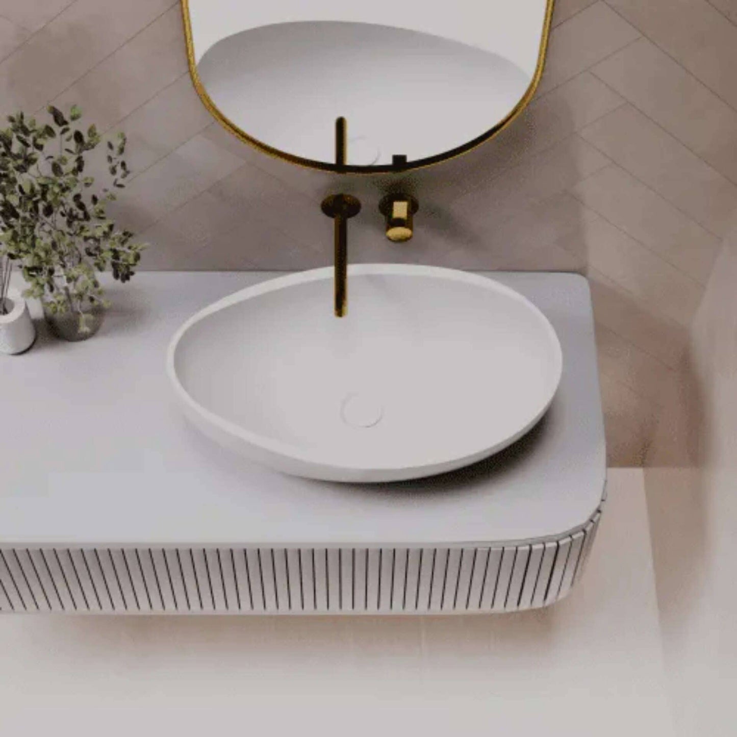 600mm Pietra Bianca - Onda Above Counter Basins