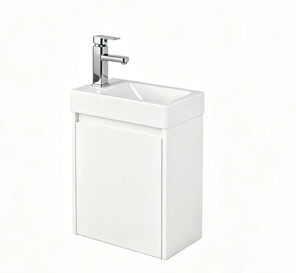 450mm Polar Mini Wall Hung Vanity PVC - Cabinet Only - Left Hinge - Gloss White