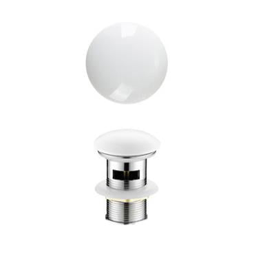 Ceramic Pop Up Waste - Overflow - Gloss White