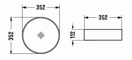 360mmx360mm  Above Counter Basin - Matte White