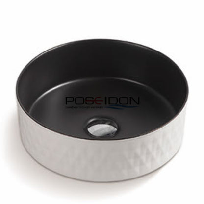 360mmx360mm  Above Counter Basin - Matte White & Black