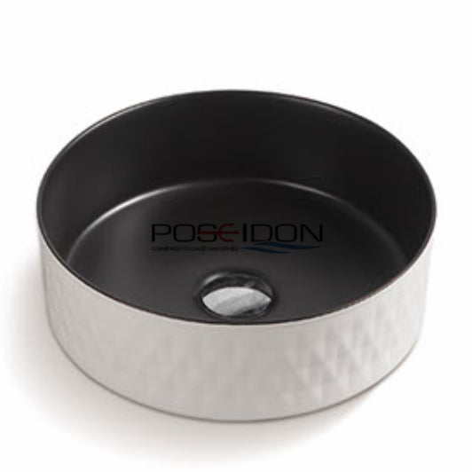360mmx360mm  Above Counter Basin - Matte White & Black