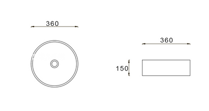 360mmx360mm  Above Counter Basin - Gloss White