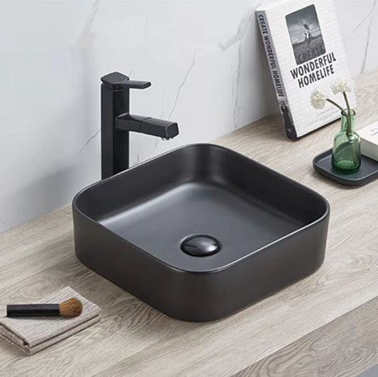 375mmx375mm  Above Counter Basin - Matte Black