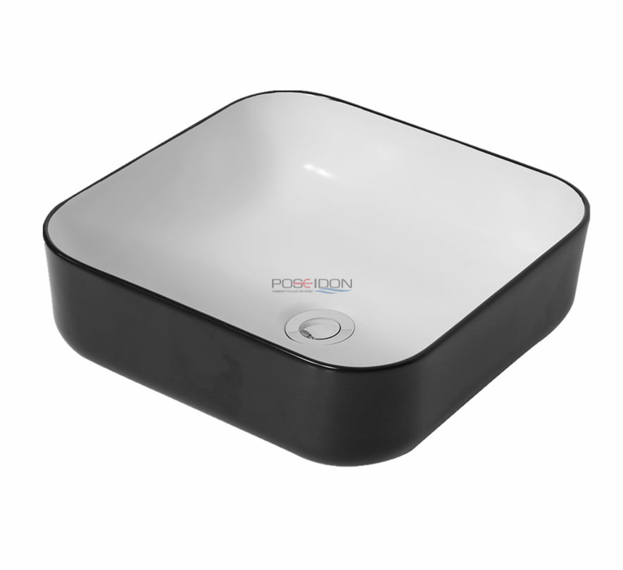 393mmx393mm  Above Counter Basin - Matte Black & White