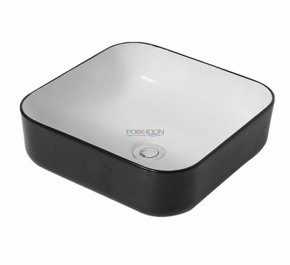 393mmx393mm  Above Counter Basin - Matte Black & White