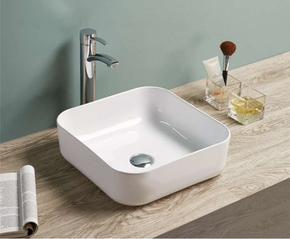 390mmx390mm  Above Counter Basin - Gloss White