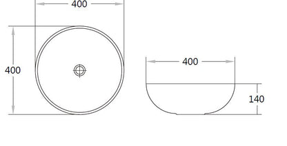 400mmx400mm  Above Counter Basin - Matte Grey