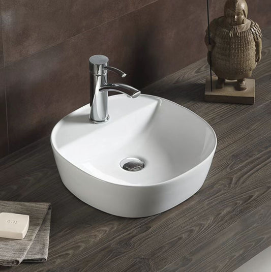 400mmx400mm  Above Counter Basin - Gloss White