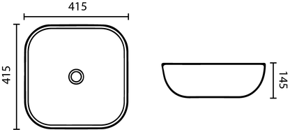 425mmx425mm  Above Counter Basin - Gloss White