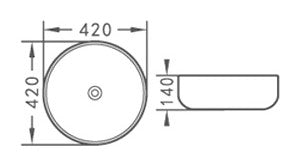 420mmx420mm  Above Counter Basin - Gloss White