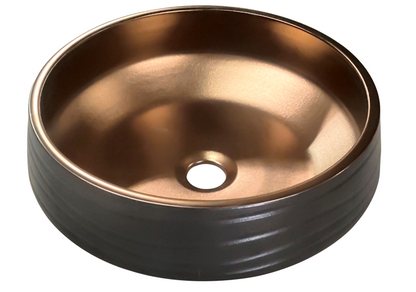 410mmx410mm  Above Counter Basin - Matte Black & Copper