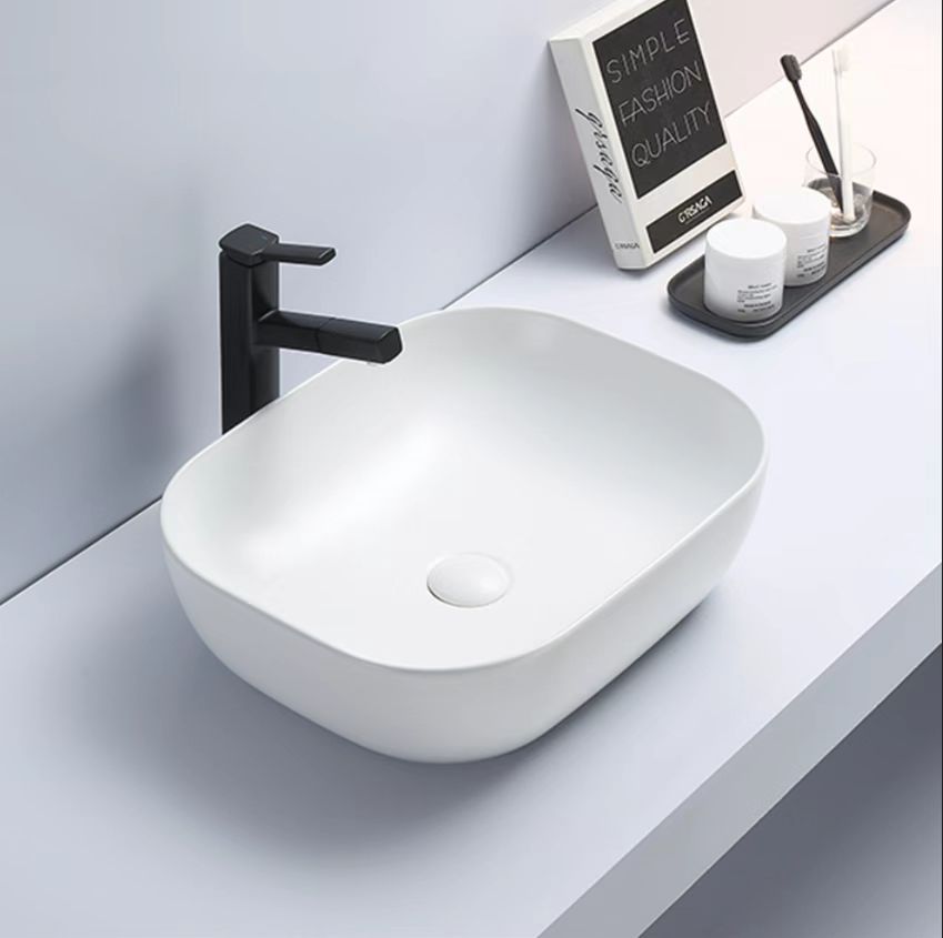 490mmx400mm  Above Counter Basin - Matte White