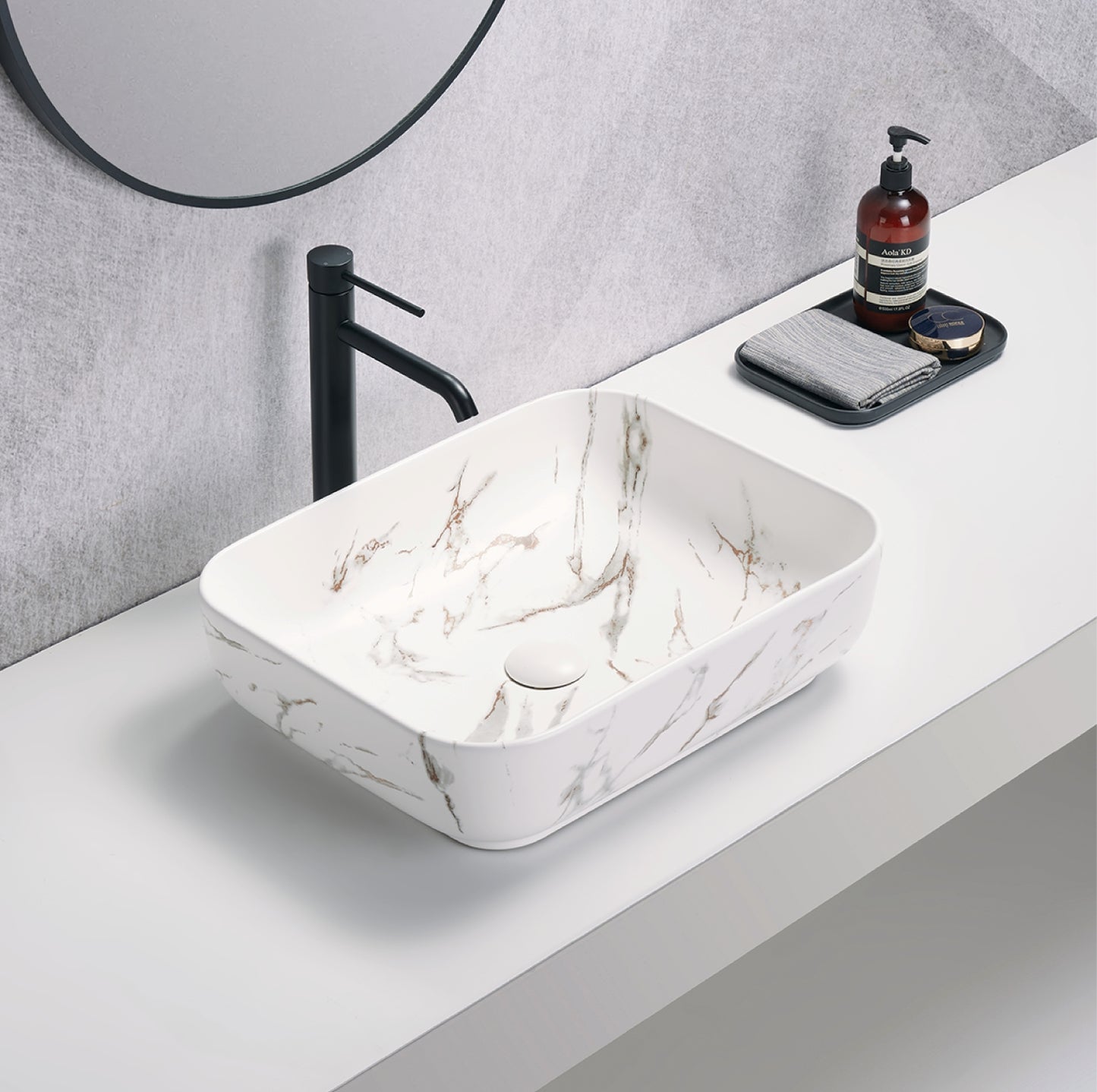 500mmx390mm  Above Counter Basin - Matte White