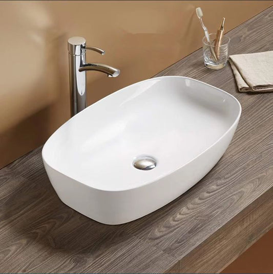 600mmx380mm  Above Counter Basin - Gloss White