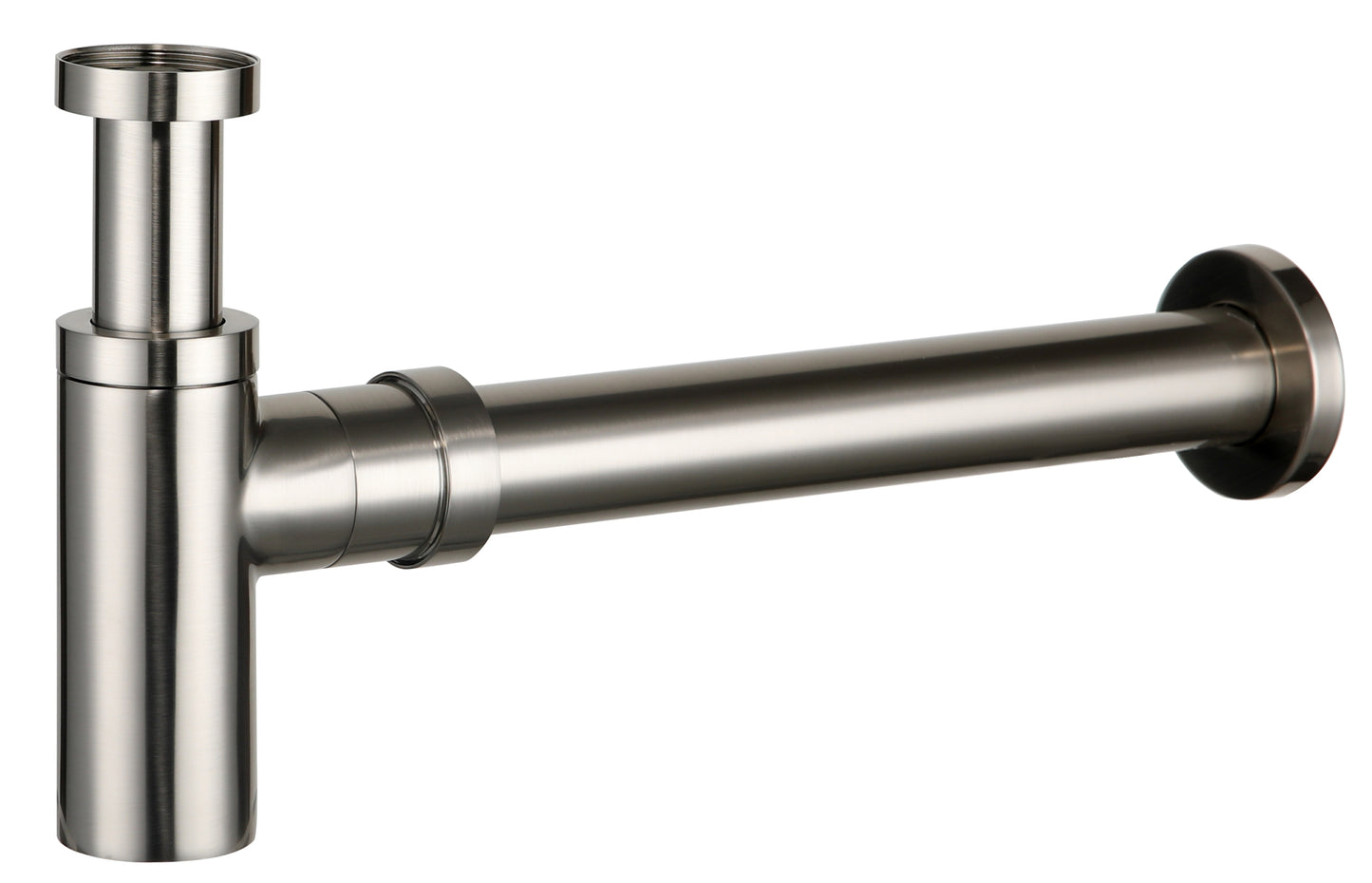 40mm Brass Bottle Trap - Brushed Nickel