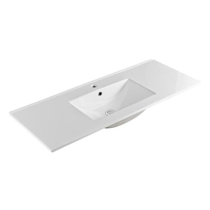 1200mm Vito Ceramic Top Single Bowl - Gloss White