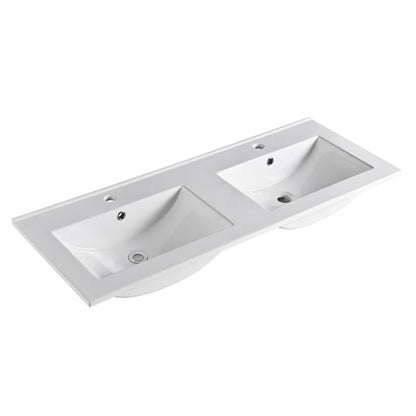 1200mm Polar Floor Vanity PVC Cabinet With Kickboard Only - Double Bowl  - Gloss White
