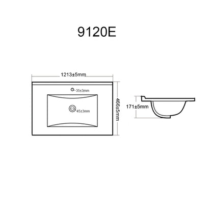 1200mm Vito Ceramic Top Single Bowl - Gloss White