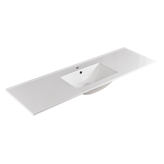 1500mm Vito Ceramic Top Single Bowl - Gloss White