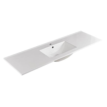 1500mm Vito Ceramic Top Single Bowl - Gloss White
