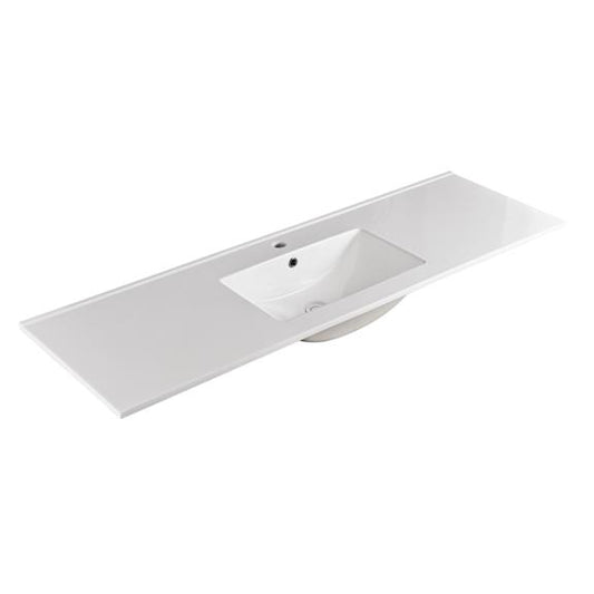 1500mm Vito Ceramic Top Single Bowl - Gloss White