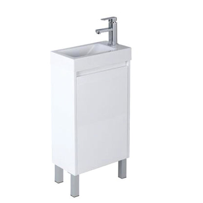 450mmx250mm Polar Mini Floor Vanity PVC - Cabinet Only - Right Hinge - Gloss White