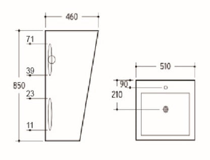 510mmx460mm  Pedestal Basin - Gloss White