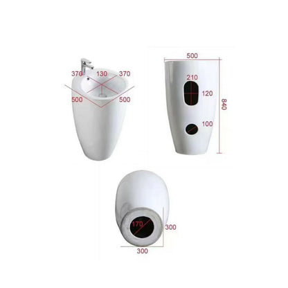 550mmx515mm  Pedestal Basin - Gloss White
