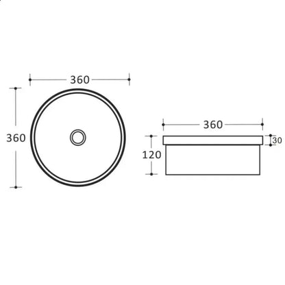 360mmx360mm  Insert Basin - Gloss White