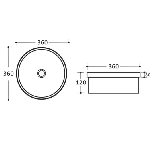 360mmx360mm  Insert Basin - Gloss White