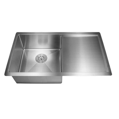 810mm Stainless Steel Kitchen Sink with Drainer - Single Bowl - Brushed Nickel