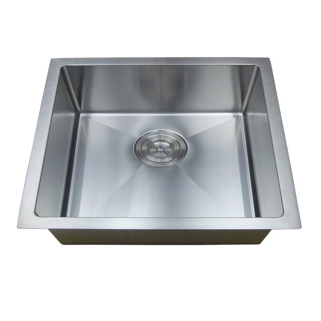 600mm Stainless Steel Kitchen Sink - Single Bowl - Brushed Nickel