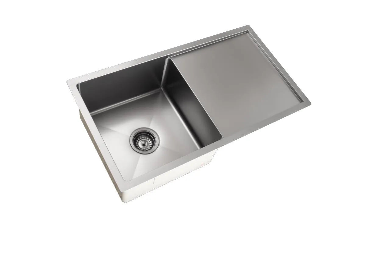 810mm Stainless Steel Kitchen Sink with Drainer - Single Bowl - Gun Metal