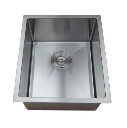 390mm Stainless Steel Kitchen Sink - Single Bowl - Brushed Nickel