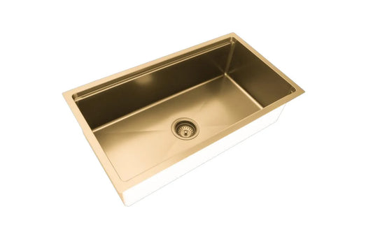 810mm Stainless Steel Kitchen Sink with Workstation - Single Bowl - Brushed Gold