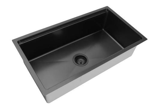 810mm Stainless Steel Kitchen Sink with Workstation - Single Bowl - Matte Black