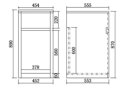 454mm 35L Stainless Steel Laundry Tub with PVC Cabinet - Matte Black