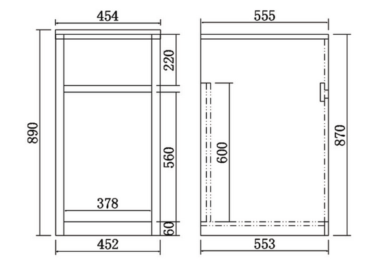 454mm 35L Stainless Steel Laundry Tub with PVC Cabinet - Matte Black